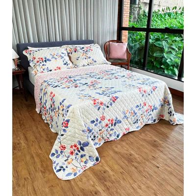 Cobreleito Solteiro Estampado Dupla Face Lepper Azul UN / Azul