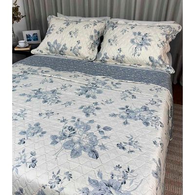 Cobreleito Solteiro Estampado Dupla Face Lepper Branco UN / Branco
