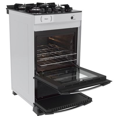 FOGAO A GAS MAXI VITREO 4 Q BRANCO GAS GLP