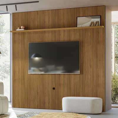 Painel Suspenso Tv 75 Polegadas 245x238 Cm Guapore Madetec Cumaru