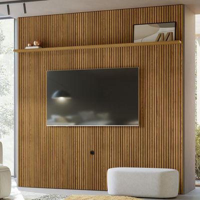 Painel Suspenso Tv 75 Polegadas 245x238 Cm Guapore Madetec Cumaru