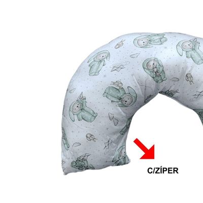 Almofada De Amamentação Em Malha Com Zíper Yan 45cm X 85cm Tecebem Yan