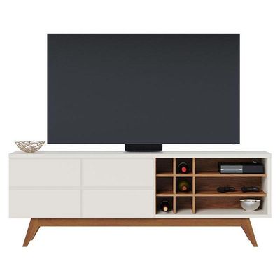 Rack Bancada Ambiente Noronha 1.8 Off White Matte Freijó – Colibri