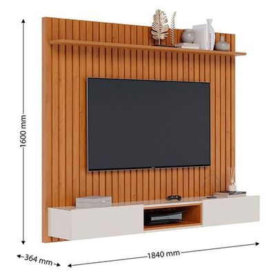 Painel Para Tv Home Suspenso Ripado Ambiente Loft 1.8 Nature Off White - Imcal