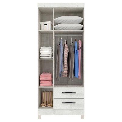 Berço Americano Mirelle Com Colchão E Guarda Roupa Ternura Baby 3 Portas Branco Brilho - Incorplac