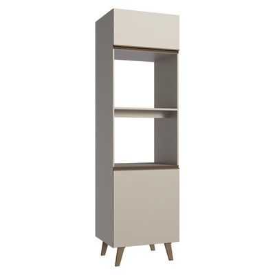 Torre Quente 60 Cm 2 Portas 2 Nichos Com Pés Nice Madesa Crema