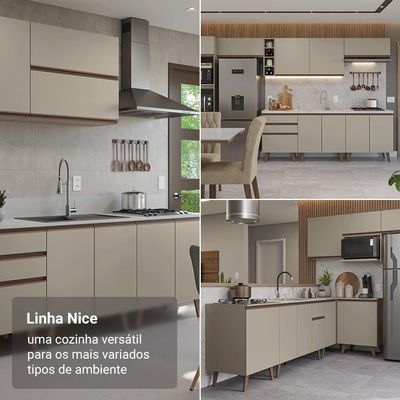 Torre Quente 60 Cm 2 Portas 2 Nichos Com Pés Nice Madesa Crema