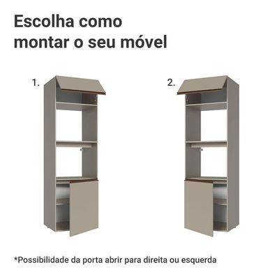 Torre Quente 60 Cm 2 Portas 2 Nichos Suspenso Nice Madesa Crema