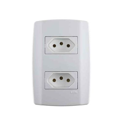 Conjunto 2 Tomadas 3p 10a Linha Slim Ilumi - Kit Elétrico Residencial
