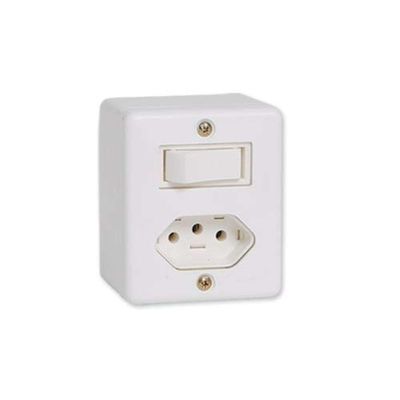Interruptor Simples + Tomada 10a Linha Box Ilumi - Conjunto Elétrico