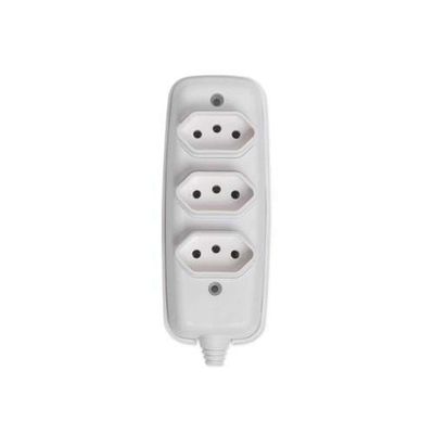 Tomada Em Barra 3 Tomadas 3p 10a - Ilumi Para Instalação Elétrica