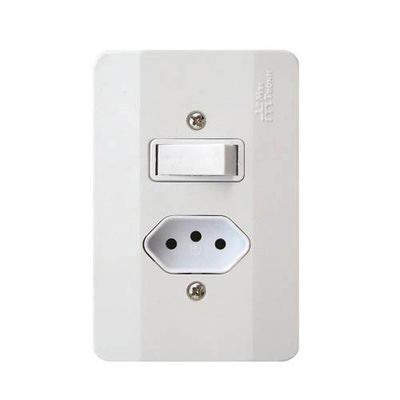 Interruptor Simples + Tomada 20a Linha Millenium - Mectronic Str-e6m