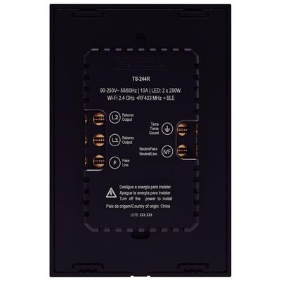 Interruptor Onne Touch Smart Tramontina Preto Com 2 Canais E 1 Tomada 2p+t 10 A 250 V Tramontina