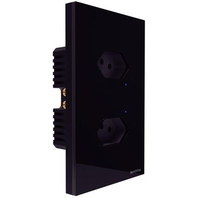 Tomada Touch Onne Smart Tramontina Preto Com 2 Tomadas 2p+t 10 A 250 V Tramontina