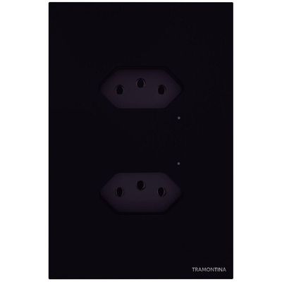 Tomada Touch Onne Smart Tramontina Preto Com 2 Tomadas 2p+t 10 A 250 V Tramontina