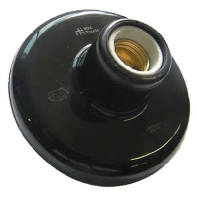 Plafon Preto Pvc Com Soquete De Porcelana 100w/250v - Mectronic
