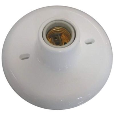 Soquete Plafon Branco De Pvc Com Soquete De Porcelana - Mectronic 100w/250v