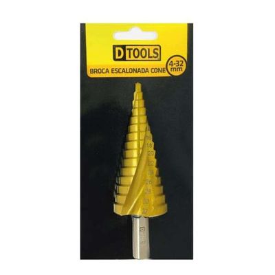 Broca Escalonada Cone 4 - 32mm - Dtools Para Metal E Madeira