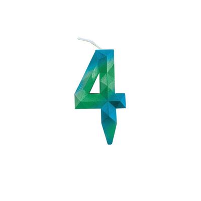 Vela De Aniversário Diamante Verde E Azul Modelo ?