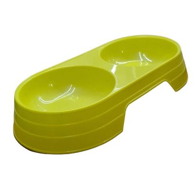 Comedouro Bebedouro Duplo 2 Em 1 Para Pets Cães E Gatos 200 Ml Em Cada Lado Verde