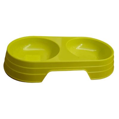 Comedouro Bebedouro Duplo 2 Em 1 Para Pets Cães E Gatos 200 Ml Em Cada Lado Verde