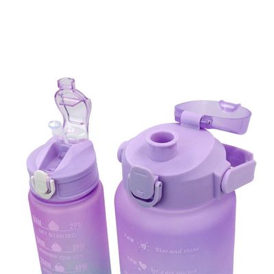 Garrafa Galão De Agua 2l E 900ml Degrade Com Figurinhas Adesivos 3d Tampa: Lilás