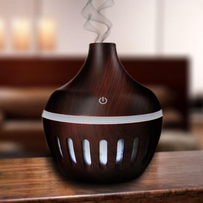 Umidificador Ultrassonico Formato Gota Rajada 200ml Mogno