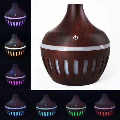 Umidificador Ultrassonico Formato Gota Rajada 200ml Mogno