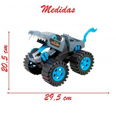 Brinquedo Monster Truck Wolf Carrinho Miniatura Picape Fricção 29,5cm