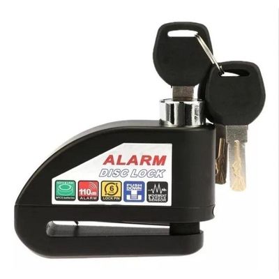 Trava Antifurto Cadeado P- Moto Com Alarme Sonoro Freio Disco