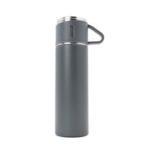Garrafa Termica Parede Dupla 3 Copo Aço Inox Squeeze 500ml Cinza