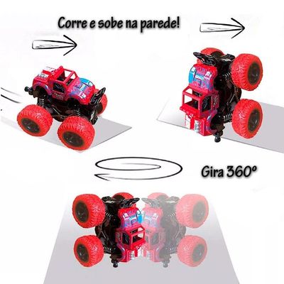 Carrinho Fricção Monster Truck 1:64 Escala Radical Suspensão Off Road Laranja 14