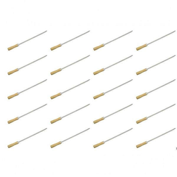 20 Mini Espeto Churrasco Coraçao Inox 39 Cm Churrasquinho