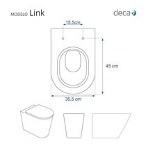 Assento Sanitário Mdf Soft Close Link-lk Marrom Fosco Para Vaso Deca Com Ferragem Marrom