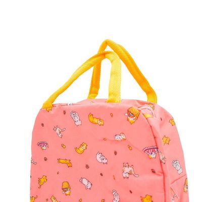 Bolsa Marmita Lancheira Termica Estampada Trabalho Faculdade Gatinhos Rosa