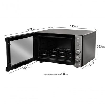 Forno De Bancada Mueller Com Grill Espelhado 50L MFB50F 220V
