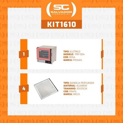 Kit Progás Forno Turbo Elétrico Prp-004 Plus 110V Rosa + 4 Assadeiras