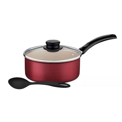 Panela Turim Antiaderente Vermelho 1,4l Com Colher Para Servir Tramontina