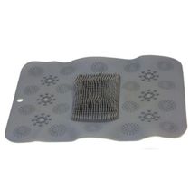 Tapete Silicone Redondo Antiderrapante Massageador Limpeza Pés Banho De Box Cor:cinza Quadrado