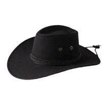 Chapéu Country Cowboy Australiano Camurça Qualidade Premium Cor:preto