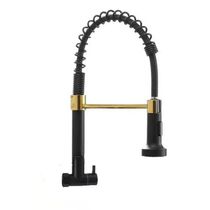 Torneira Cozinha Gourmet Monocomando Parede Extensivel Cromado Preto-prata Torneira:preto C- Dourada