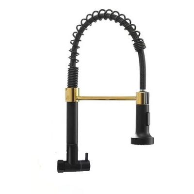 Torneira Cozinha Gourmet Monocomando Parede Extensivel Cromado Preto-prata Torneira:preto C- Dourada