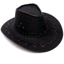 Chapéu De Cowboy Unissex Estilo Camurça Com Abam Custura Externa Robustica Cor:preto