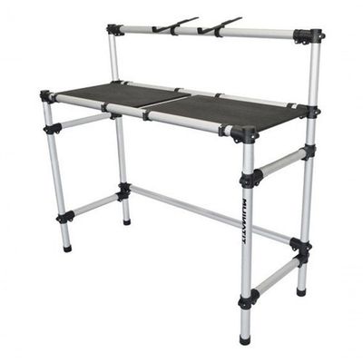 Cabine Dj Tubular Em Aluminio Com Tampo Mdf Para Mesa Controladora Usb Universal De Ate 1 Metro