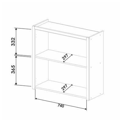 Armário Aéreo Nesher Condessa em MDF 15mm com 2 Portas e 1 Prateleira - 80cm de largura  Carvalho/Greige