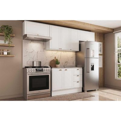 Cozinha Modulada Completa Bella 4 Peças (3Aéreos+1Balcão) C4P173 Branco - Carraro