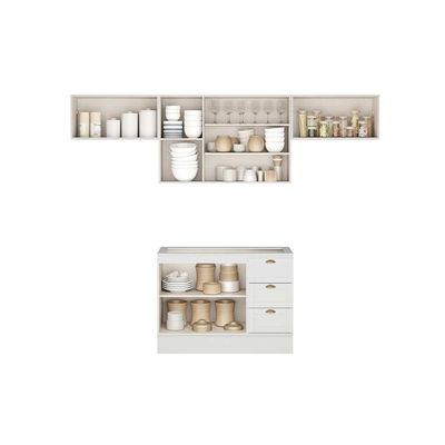Cozinha Modulada Completa Bella 4 Peças (3Aéreos+1Balcão) C4P173 Branco - Carraro