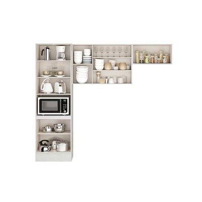 Cozinha Modulada Completa Bella 3 Peças (2Aéreos+1Paneleiro) C3P26 Branco - Carraro