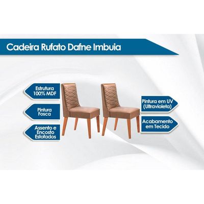 Kit 2 Cadeiras de Cozinha Dafne 2 Un Naturale/Courano Capuccino - Rufato