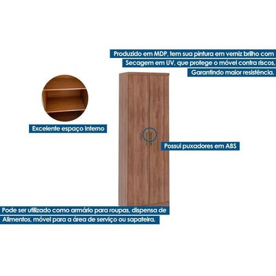 Armário Multiuso Casal 424 c/ 2 Portas e Pés Branco - Carraro